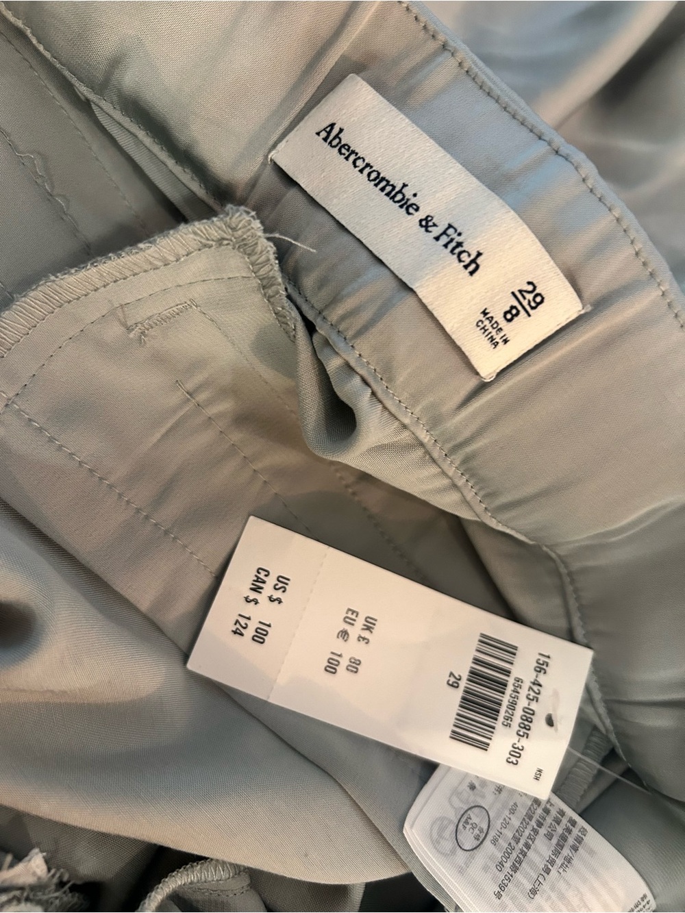 A&F Sloane Tailored Wide Leg Light Blue Silky Pant - Picture 5 of 5